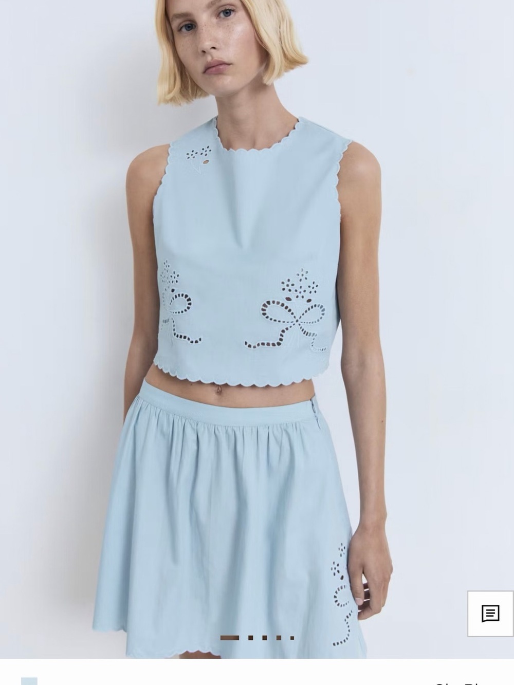 Mango Light Blue Scalloped Eyelet set